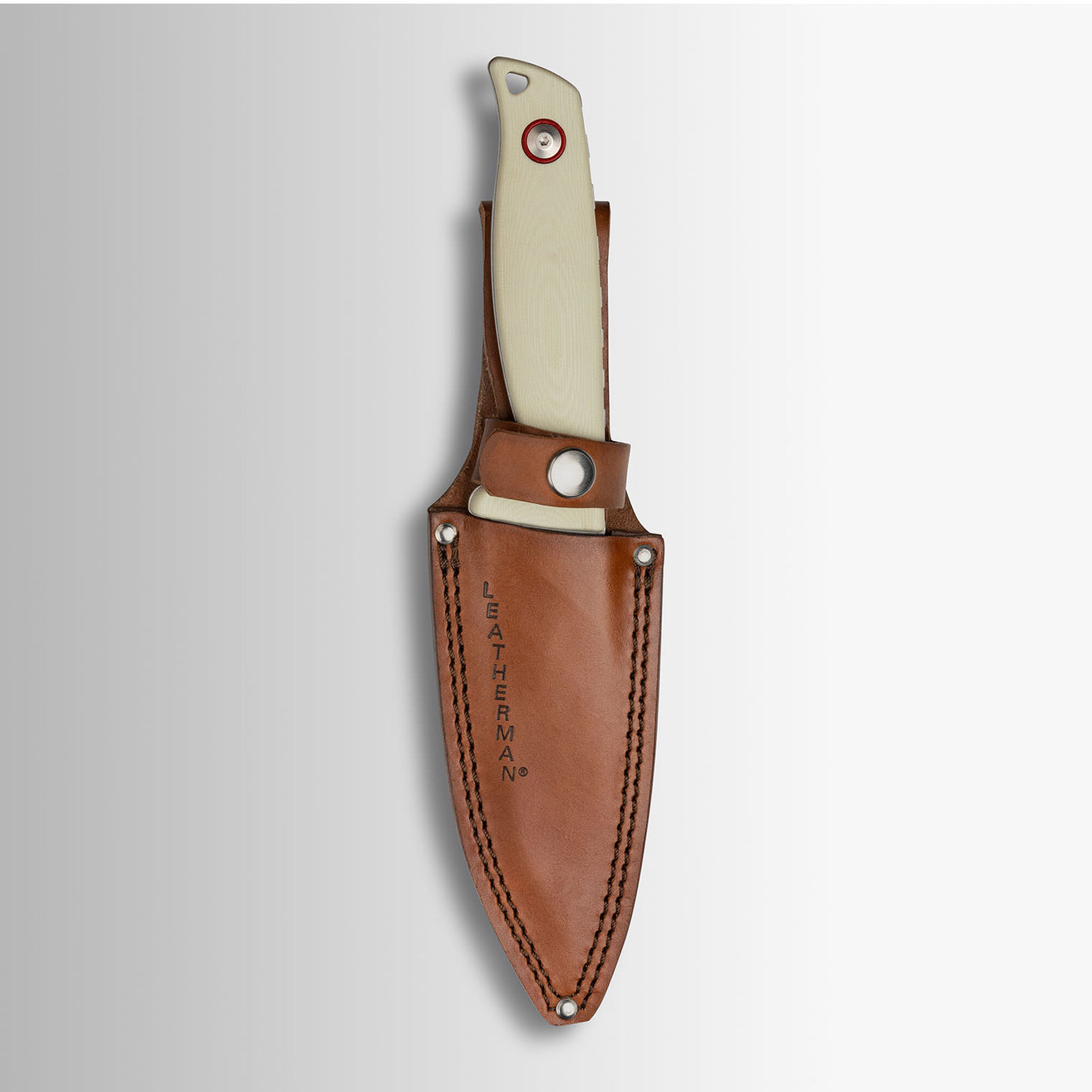 Custom Handmade Fixed Blade Horizontal Genuine Leather Knife