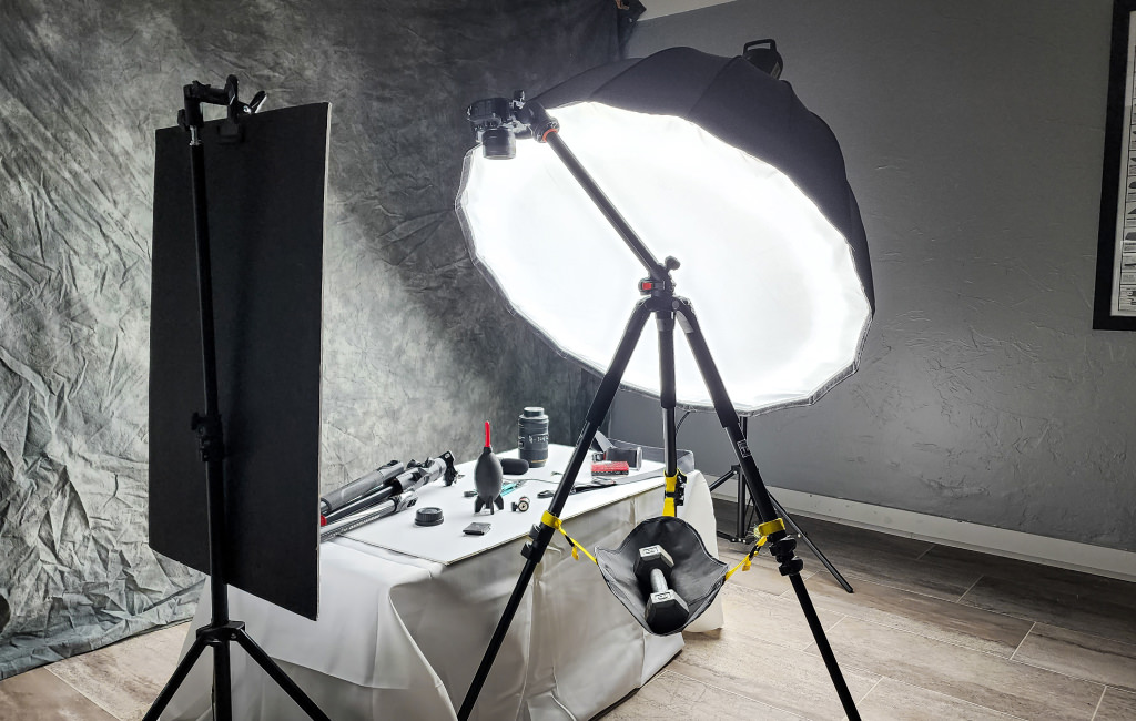 Photoshoot set up with light