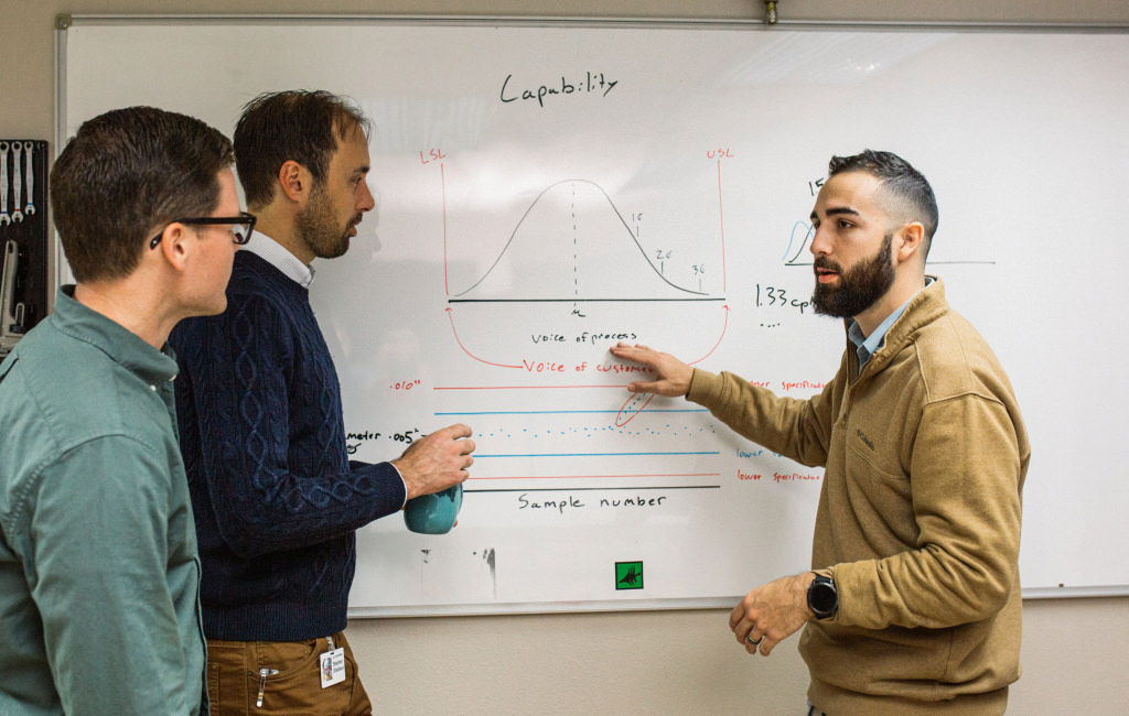 Edward Whidden-Rivera working demonstrating graph on whiteboard